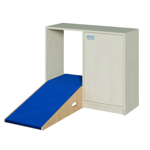 Durchkrabbelschrank 1 B/T: 102x40/196 cm, mit 2 Rampen und Schrank mit 1 Einlegeboden, in 2 unterschiedlichen Höhen