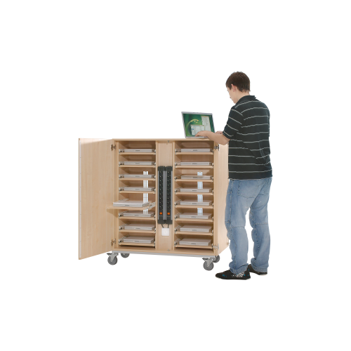 Aufbewahrungsschrank für Laptops mit 14 Fachböden, 14 Steckdosen