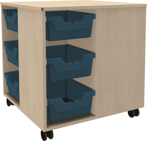 Spielinsel A-Toll Midi, mit hohen Ergo Tray Boxen C2, fahrbar B/H/T: 75x82x75 cm, Korpusdekor und Farbe der Boxen nach Wahl