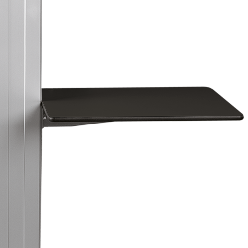 Laptop Seitenablage aus Vollkern schwarz, zur Befestigung an der Pylonensäule