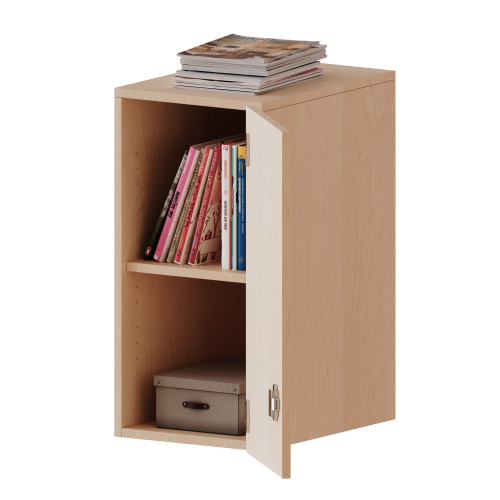 Aufsatzschrank für ErgoTray Serie, 2 Ordnerhöhen - Serie evo180 Gesamthöhe 72 cm, Breite 36,1 cm, 1 Tür