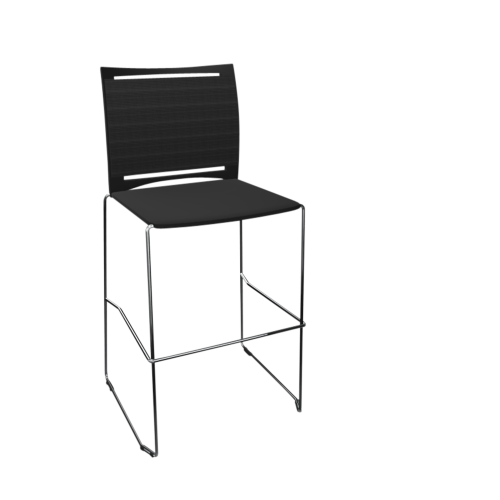 Barhocker Diane mit Netzrücken & Kunststoffsitz B/H/T: 58x110x54 cm, Kufengestell