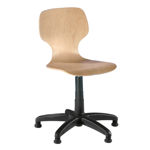 Drehspindelstuhl fahrbar mit Sitzpolster Sitzhöhe von 46-65 cm, mit Rollen und Stahlfußkreuz