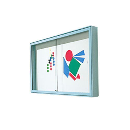 Informationsvitrine W1 mit weißer Stahlrückwand Maße wählbar