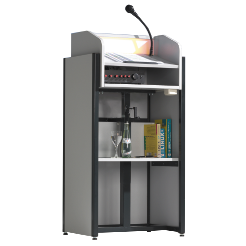 Rednerpult höhenverstellbar mit Verblendung, mit Beleuchtung B/H/T: 58x100-128x51 cm