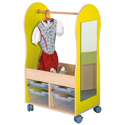 Kostümwagen B/H/T: 70x120x45 cm, 4 Boxen, Spiegel