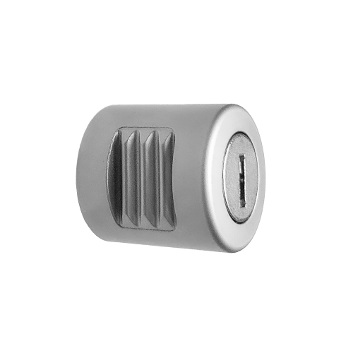 Drehzylinder - Serie evo180 Farbe: matt vernickelt, mit Schloss, inkl. 2 Schlüssel