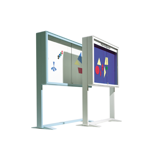 Aluvitrine Modell W2, Stahl weiß Maße wählbar