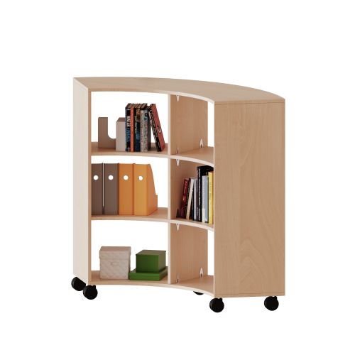 Fahrbares Viertelkreisregal - Serie evo180 ohne Rückwand, in verschiedenen Ordnerhöhen