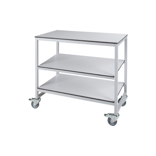 Vorbereitungswagen fahrbar mit 3 Ablageböden B/H/T: 100x90x60 cm, Dekor und Gestellfarbe nach Wahl