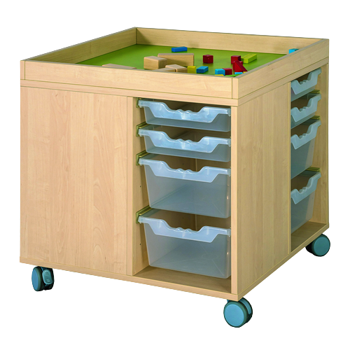 Bau- und Spielinsel mit Linoleumfläche und Aufkantung B/T: 75x75 cm, Bau- und Spielinsel für Kinder