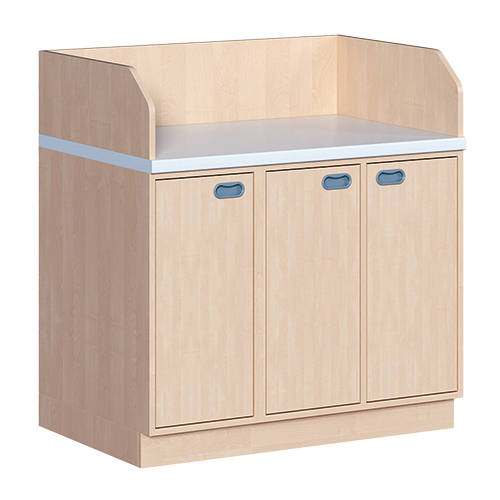 Wickelkommode, dreireihig Türen, B/H: 107x113 cm