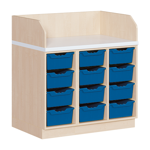 Wickelkommode, dreireihig 12 Boxen, B/H: 107x113 cm