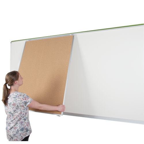 Tafel Klett/Naturkork für XXL Media-Rail 1 Wandtafel, doppelseitig B/H:100x126 cm, Klettenstofffarbe wählbar