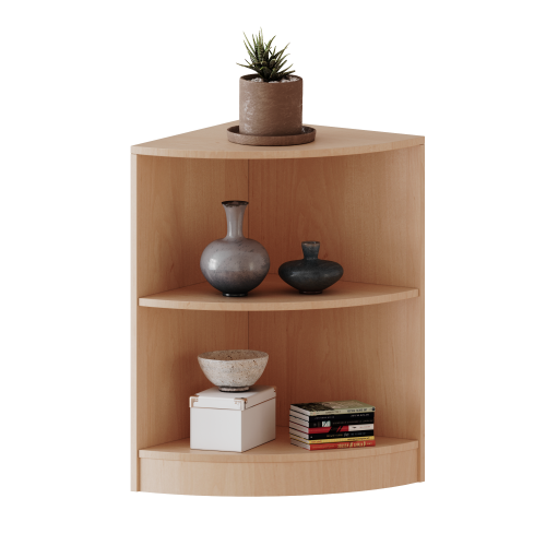 Außeneckregal, 2 Ordnerhöhen - Serie evo180 Gesamthöhe 82 cm, Viertelkreis, Erweiterung rechts oder links, mit Sockel (81 mm)