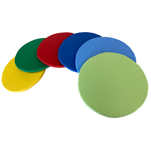 6er Set Sitzkissen, Multicolor Dm./H 35x12 cm, runde Schaumstoffkissen, Set in 4 Farben