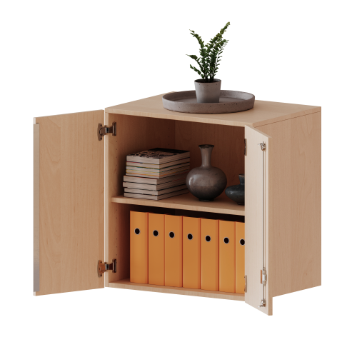 Aufsatzschrank für ErgoTray Serie, 2 Ordnerhöhen - Serie evo180 Gesamthöhe 72 cm, Breite 70,3 cm, zwei Türen