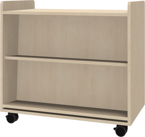 Bücherwagen doppelseitig, fahrbar B/H/T 90x90x70 cm, mit 1 Schrägablage pro Seite, Dekor nach Wahl