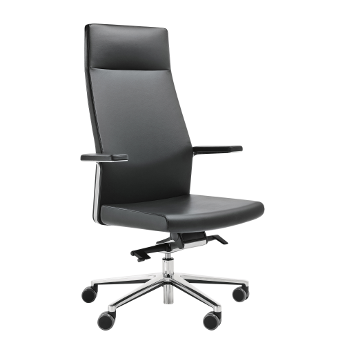 Chefsessel, hohe Lehne und Armlehne B/H/T: 74x123–134x66 cm, Sitzhöhe: 47–58 cm, Ausführung wählbar