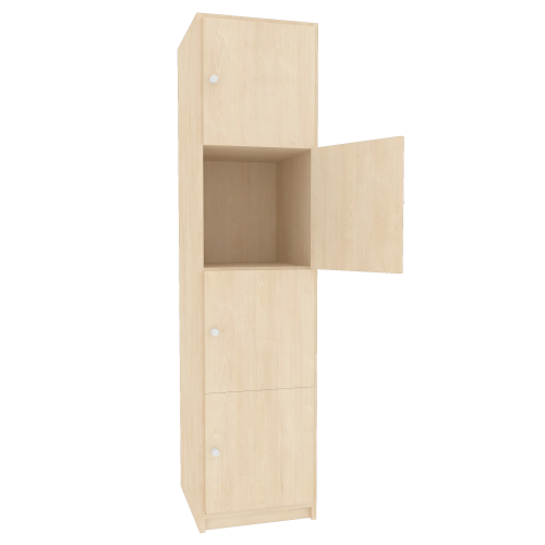 Schließfachschrank, 4 abschließbare Fächer B/H/T: 42x190x52 cm