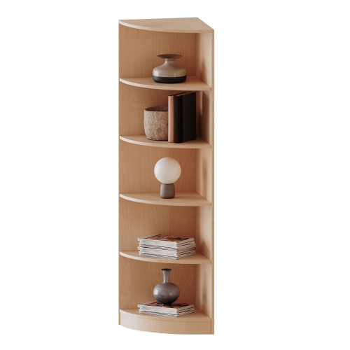 Außeneckregal, 5 Ordnerhöhen - Serie evo180 Gesamthöhe 190 cm, Viertelkreis, Erweiterung rechts oder links, mit Sockel (81 mm)