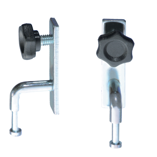 Platte mit Haken und Rändelschrauben (Ersatzeinhängeschlitten) für NSTT