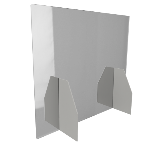 5x Polystyrol Schutzwand als Tischaufsteller B/H: 65x55 cm