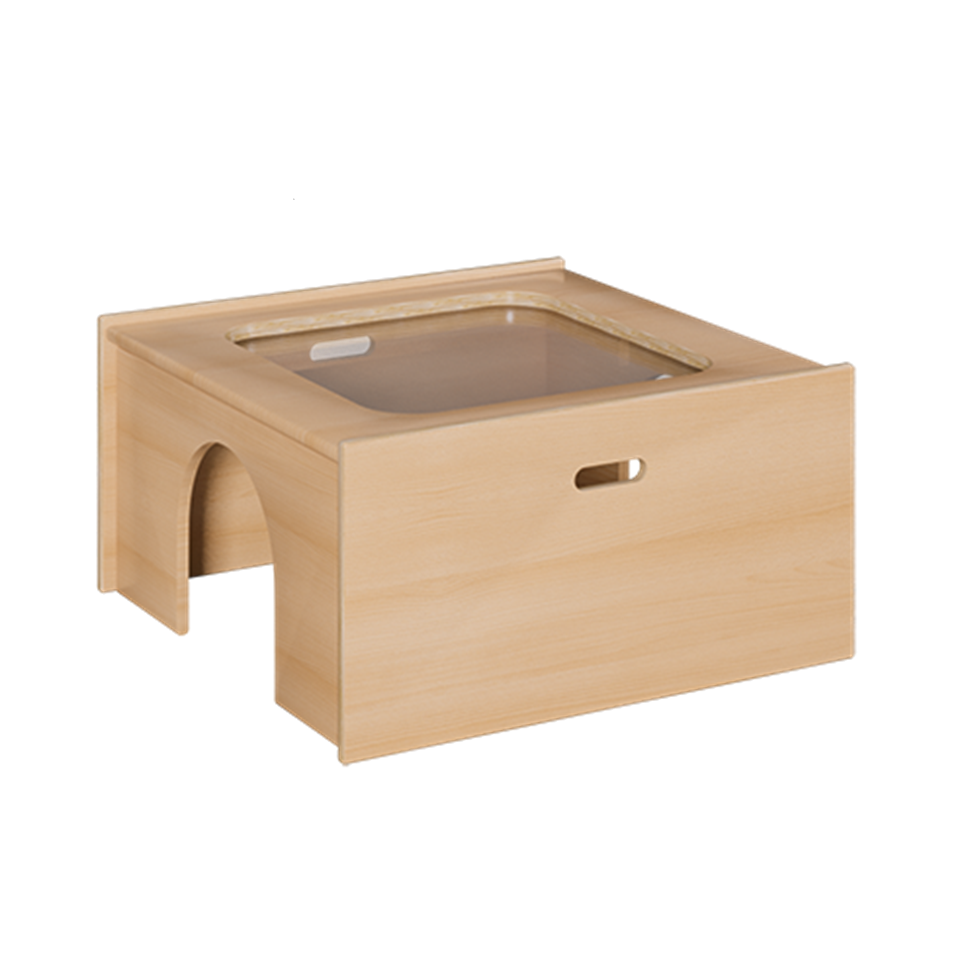 Spielpodest - Glaspodest als Tunnel B/H/T: 78x40x78 cm, mit mehrschichtigem Sicherheitsglas