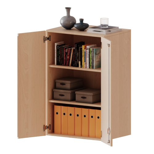 Aufsatzschrank für ErgoTray Serie, 3 Ordnerhöhe - Serie evo180 Gesamthöhe 108 cm, Breite 70,3 cm, zwei Türen