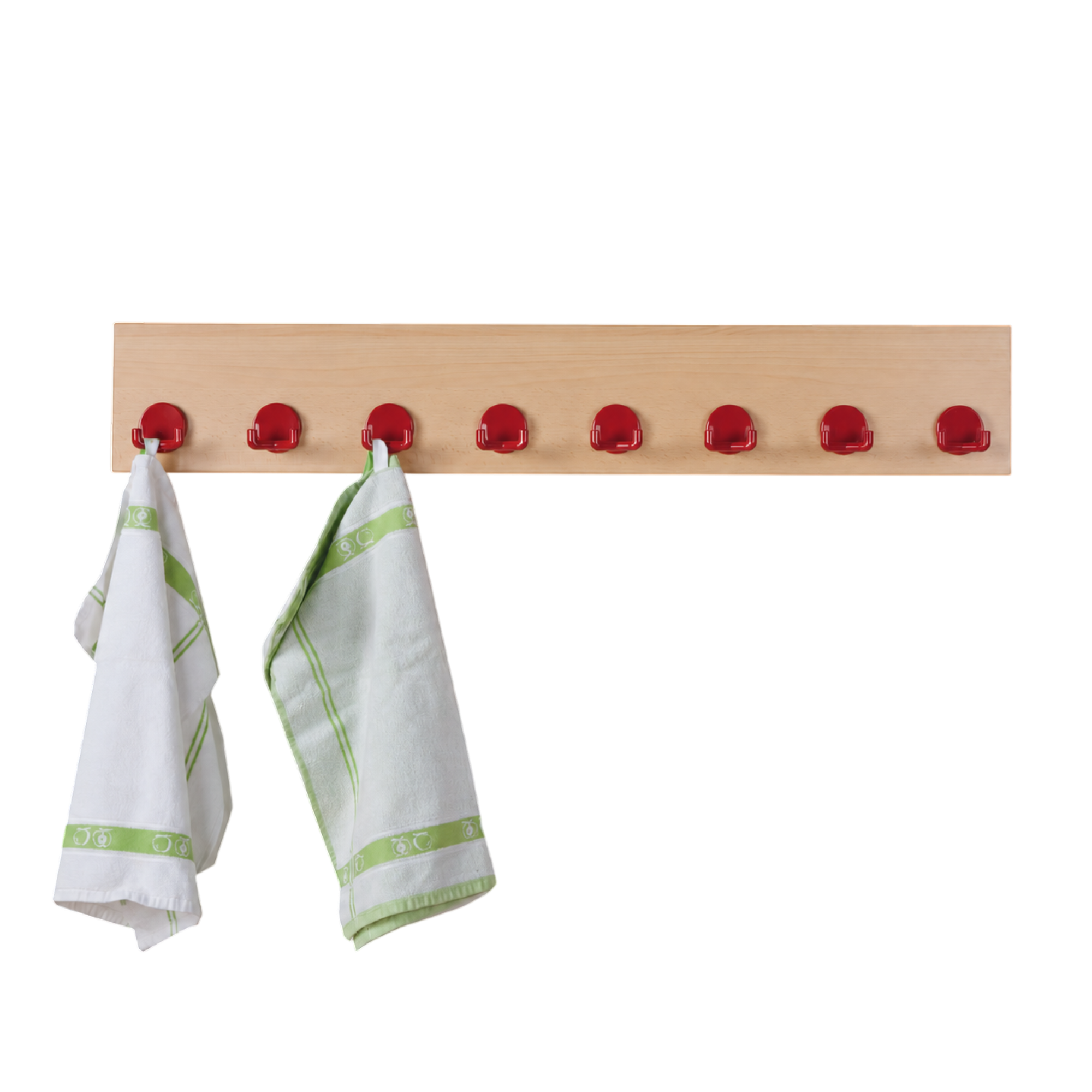 einfache Hakenleiste mit Zweifachhaken 15 cm hoch, Länge wählbar, 8 Zweifachhaken je lfm