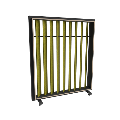 RollingRack, mobiles Garderoben-Regal mit Akustik-Elementen B/H/T: 165x190x44 cm