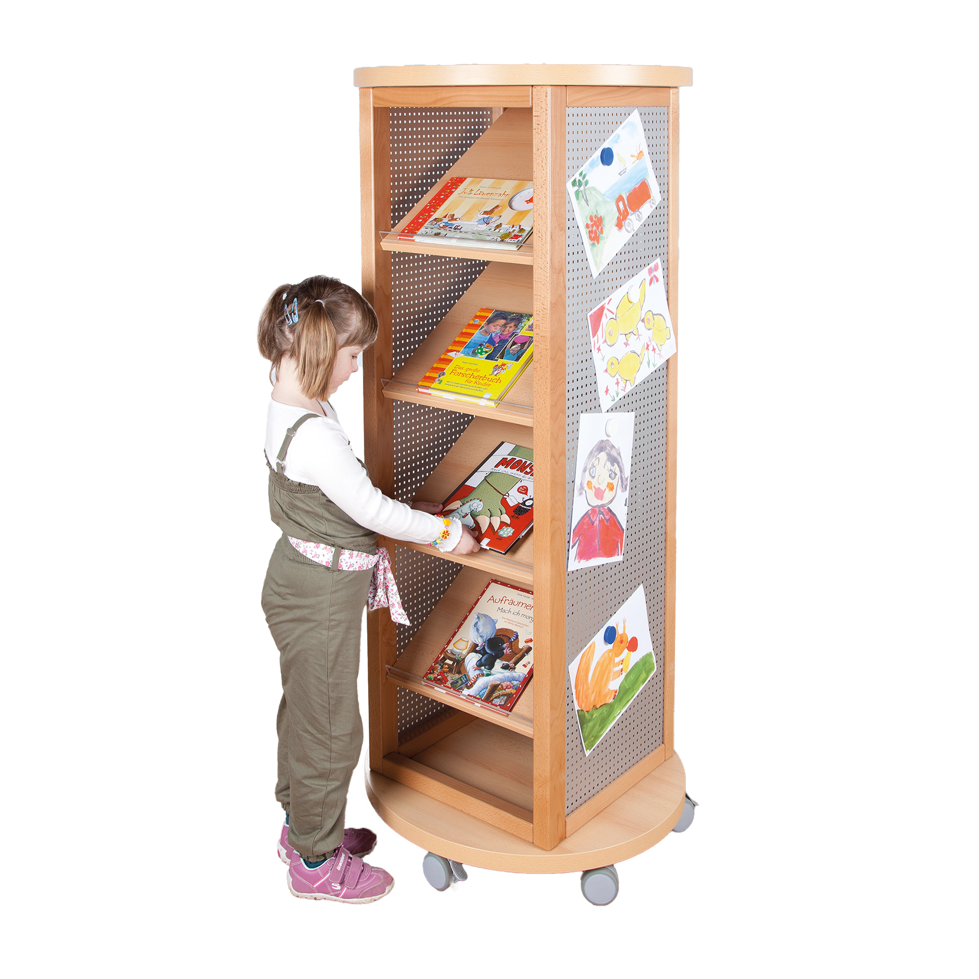 Infosäule mit Lochblech und Schrägablagen B/H/T: 70x160x70 cm
