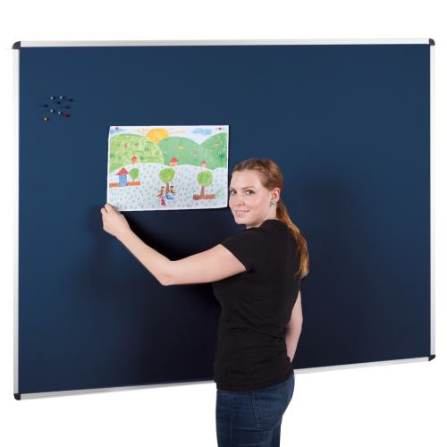 Korklinoltafel KLI aus Korklinoleum mit Aluminiumrahmen Korklinoleum, wahlweise mit Ablage