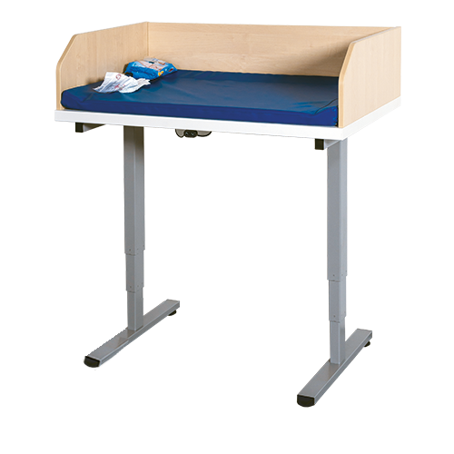 Wickeltisch elektrisch höhenverstellbar mit Stahlgestell, B/H: 107x64-129 cm