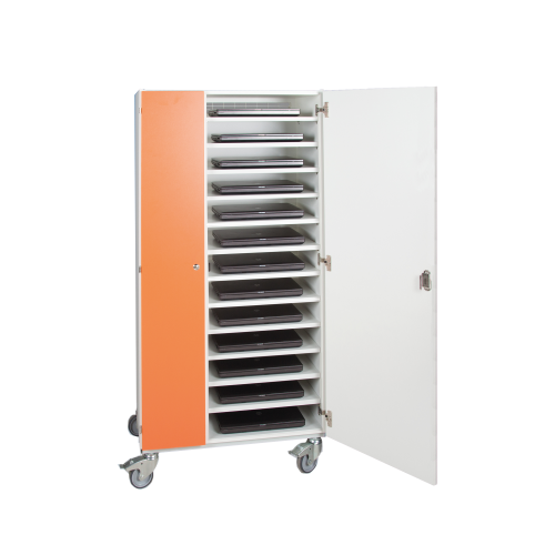 Notebookschrank mit 13 Fächern, fahrbar B/H/T: 80x150x50 cm