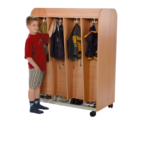 Garderobe mit Ablage, 8 Kleiderhaken, fahrbar B/H/T: 120x162x64 cm