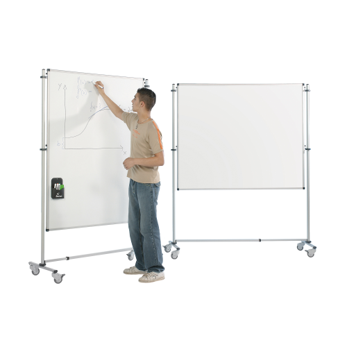 Fahrbare Tafel Weiß in Stahl Maße wählbar
