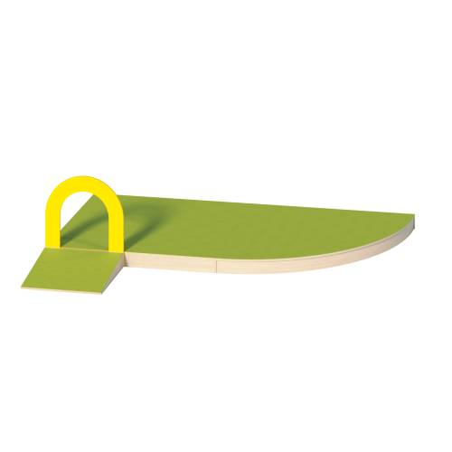 Podestanlage 6, 3teilig, mit Bogendurchgang und Linoleum-Deckplatten B/H/T: 300x13/76x222 cm, mit großem Bogenpodest und anderem Podest, mit Rampe