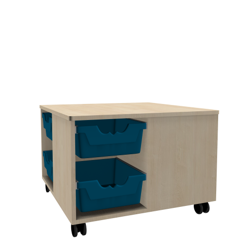 Spielinsel A-Toll Midi CS, mit 8 hohen Ergo Tray Boxen C2, fahrbar B/H/T: 75x64x75 cm, Korpusdekor und Farbe der Boxen nach Wahl