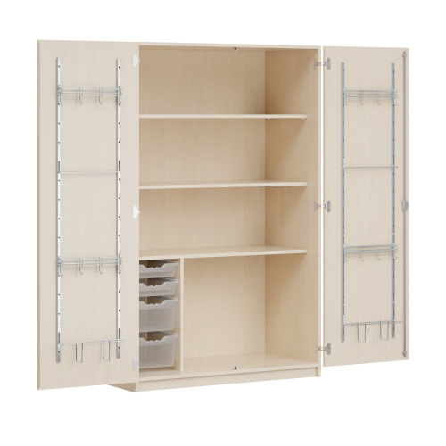 Zweitüriger Musikschrank MOFF 1CS, mit 4 ErgoTray-Boxen, 3 Einlegeböden B/H/T: 104,5x190x60 cm