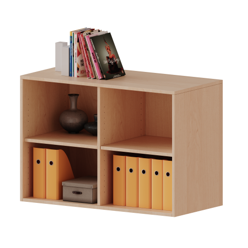 Aufsatzregal für ErgoTray Serie, 2 Ordnerhöhe - Serie evo180 Gesamthöhe 72 cm, mit Mittelwand, in verschiedenen Breiten und Tiefen