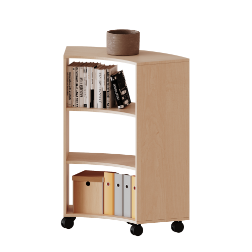 Fahrbares Sechstelkreisregal - Serie evo180 Breite 98,7 cm, Tiefe 40 cm, ohne Rückwand