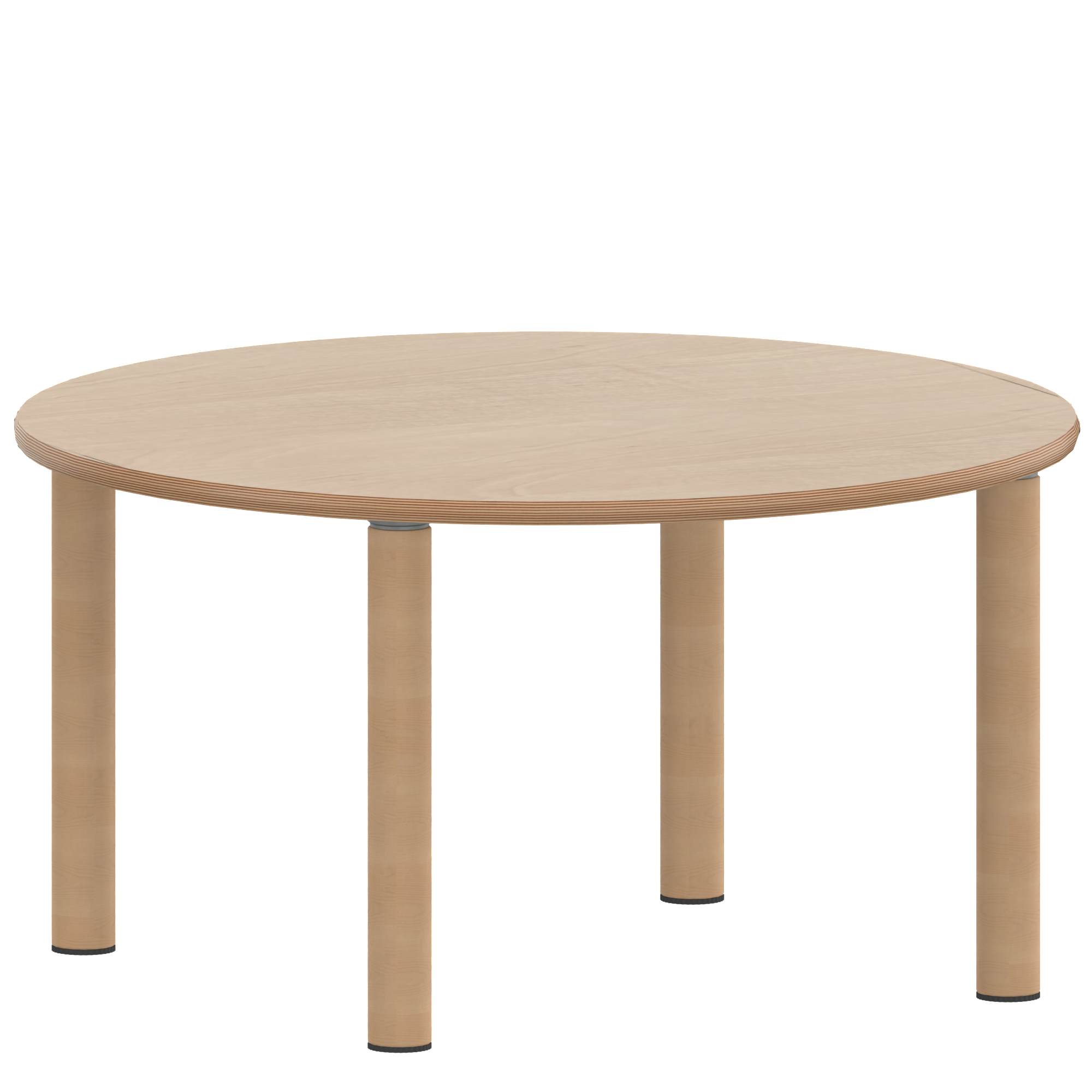 Tisch ZALOTTI mit Schichtstoff-Belag Rundtische, Durchmesser: 100 cm, Höhen 25…76 cm, Massivholzbeine Ø 60 mm, Fußvariante: Stellfuß