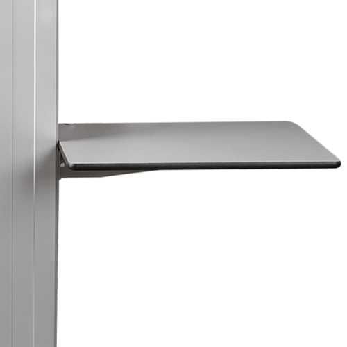 Laptop Seitenablage aus Vollkern grau, zur Befestigung an der Pylonensäule