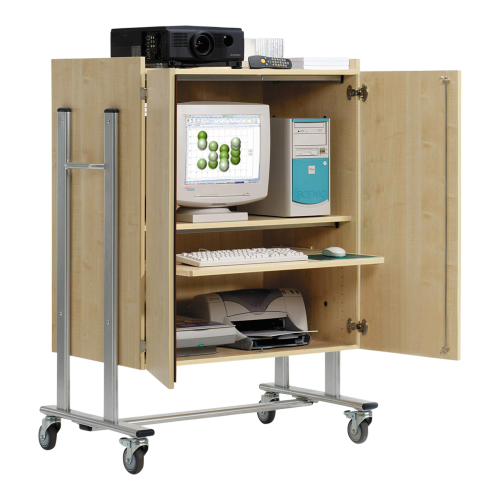 fahrbarer EDV-Schrank Außenmaß: B/H/T: 100x150x67 cm