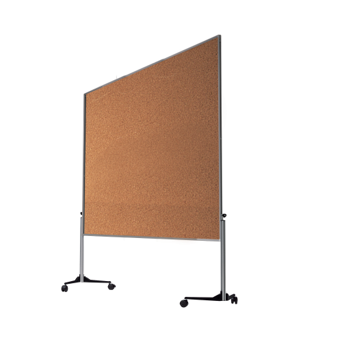 Moderationswand Serie MTK mit Naturkorkoberfläche Tafelformat: 120x150 cm, Gesamthöhe: 195 cm