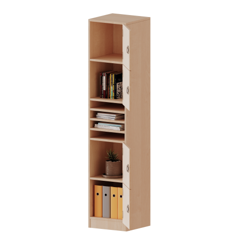 Schließfachschrank, 5 Ordnerhöhen - Serie evo180 Breite 40,5 cm, Gesamthöhe 190 cm, 4 Schließfächer, je 1 Kleinfach, mit Sockel (81 mm)