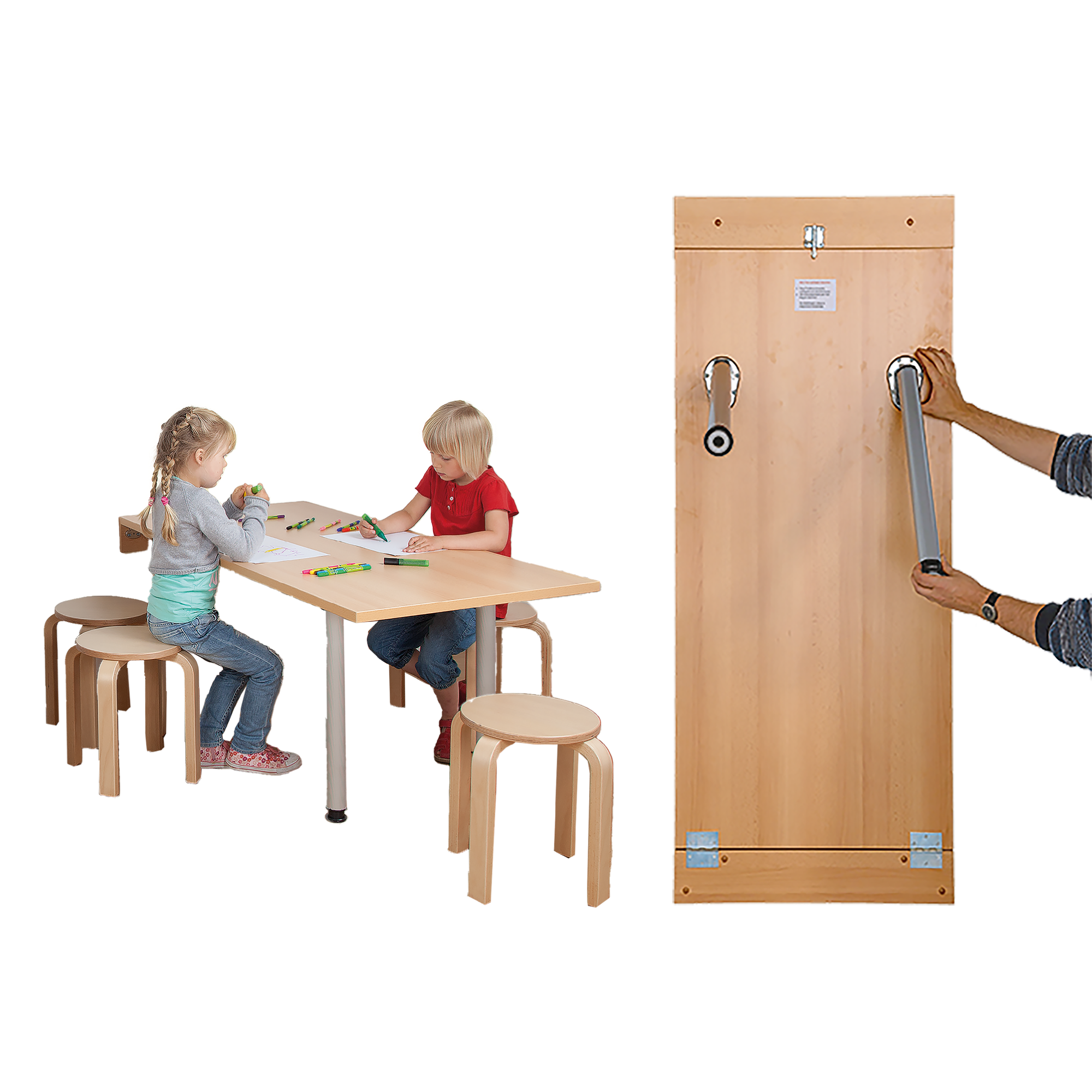 Wandklapptisch B/H/T: 140x58x70 cm mit 2 klappbaren Beinen